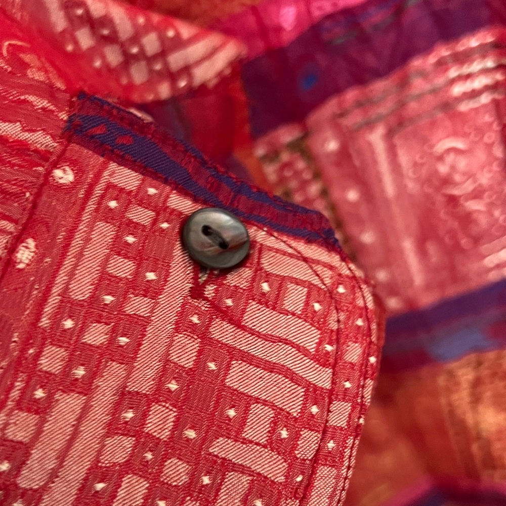 Chico’s patchwork multi-media designed button fro… - image 8